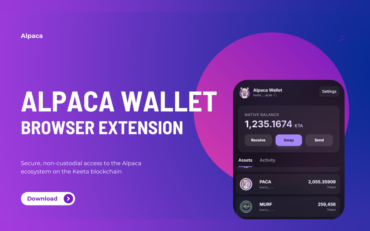 Alpaca Wallet Extension Screenshot
